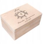 Creative Deco Gravírozott doboz elsőáldozásra, ajándék borítékoknak, emlékeknek, bibliáknak, 30x20x14 cm (JANCDSD130BCUSTOMCOMCONFCROSSMINFBM)