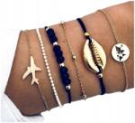 EdiBazzar Karkötő Szett fekete zsinór lánc arany (K32)