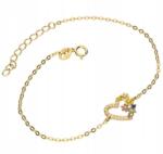 Lovrin Ezüstözött, aranyozott 925-ös ezüst karkötő színes virágos szívvel, cirkónia kövekkel (Lovrin)