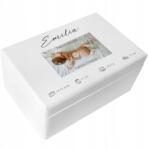 Creative Deco Ajándékdoboz gyermeknek, emlék a születésre, keresztelőre, születésnapra, 30x20 cm (JANCDSD130BCUSTOMPHOTOBMEMFBM-W)