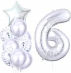  Ezüst Lufik 10db 6. Születésnapra konfetti 6-os szám