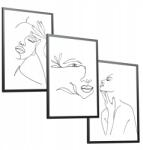  Arcok vonal 3 db-os poszter szett 50x70 Modern