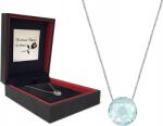 Lovrin 925-ös ezüst nyaklánc kör alakú topáz kővel, gravírozással és divatos medállal (Lovrin)