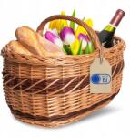 Creative Home Nagy fonott piknikkosár fogantyúval, kosár vásárláshoz, gyümölcsökhöz, zöldségekhez (X00287D68J)