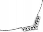 Lovrin 925-ös ezüst nyaklánc látványos, fehér cirkónia köves díszítéssel, 45 cm-es, ezüst