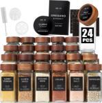 BOTC 24 db-os fűszertartó üveg szett fa fedővel, 120 ml-es (Spice jar 24 pcs)