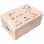 Creative Deco Emlékdoboz mérföldkő ajándék keresztelőre, első születésnapra, születésre gravírozással 30x20 (JANCDSD130CUSTOMASTRONAUTLINEFBM)