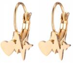  Arany Színű Fülbevaló, 316L Sebészeti Acélból, Aranyozott, Szív Pulzus Medállal, Finom (5905884036136)