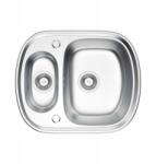 Melanstar Rozsdamentes Acél Másfélmedencés Mosogató 60x49 cm Szifonnal Melanstar (MEL6049BS)