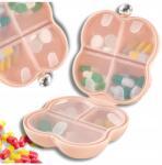  Doboz elegáns gyógyszeres doboz tabletta 7 napos tartály kazetta rózsaszín (Pudełko eleganckie organizer na leki)