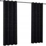NOW-ART Vélúr függöny karikákkal 140x270 Sima vélúr függöny hosszú nappaliba (Zasłony na kółkach welurowe VELVET CZARNE)