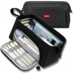  Kétrekeszes tolltartó, Multifunkciós iskolai fekete tubus, Kinyitható (SZKOLNY PIÓRNIK SASZETKA USZTYWNIANA TUBA)