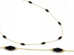Lovrin 585 arany nyaklánc fekete ónixokkal 2.65g elegáns minta 44cm ónix