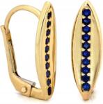 Lovrin Arany fülbevaló 375 kék kövekkel, divatos mintával, ajándékötlet nőknek