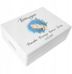 Creative Deco Ajándékdoboz elsőáldozásra, borítékok, emlékek, Biblia, nyomtatott mintával, 40x30x14 cm (JANCDSD140CUSTOMCOMUNIONPRAYFBM-W)