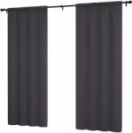 NOW-ART Kész függöny, sima, 145x180 cm, matt készfüggöny, sima függönyök nappaliba (Zasłona LEN-C C.szary 180)