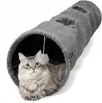  Macskaalagút Labdával, Nagy, Szürke, 130cm, ⌀30cm, Botc Játék (B130)