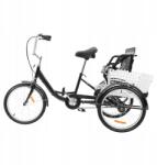  20"-os Felnőtt Háromkerekű Kerékpár Gyereküléssel és Kosárral, Fekete (HW-WMTZXL-736)