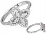 Lovrin 925-ös ezüst gyűrű cirkónia kövekkel, stílusos, divatos virág motívum, 19-es méret (55150597)