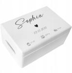 Creative Deco Emlékdoboz gyermeknek ajándék születésre, keresztelőre, születésnapra 30x20 (JANCDSD130CUSTOMHEARTBMEMBOXFBM-W)