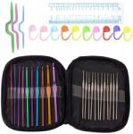 OMB 50 Darabos Horgolókészlet Horgolótű Szett Nagy Készlet Ajándék Tokban (ZESTAW DO SZYDEŁKOWANIA)