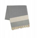  Hammam Törölköző Strandtörölköző Fürdőtörölköző 100 x 180 cm Pamut Nedvszívó Szürke (DenoDoa)