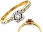 Lovrin Arany gyűrű briliánsokkal 585 sárga és fehér arany 0.12 ct gyémántok r1