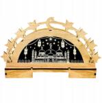  Fából készült Ramadán lámpa Led Csillagok és Hold 3D Dekoráció Eid Mubarak (B0DPQS9H8C)