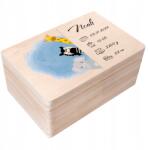 Creative Deco Doboz a gyermek születésére, fa anyakönyvi kivonat gravírozással, ajándék, 30x20x14 (JANCDSD130BCUSTOMANIMALBMEMBOXFBM)