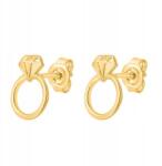 Lovrin Női arany fülbevaló 585 karika gyémántokkal, stílusos ékszerész munkája, 14k (61117169)