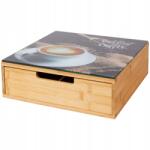 Cardsplitter Bambuszfa Komód Kávéhoz, Teához, Üvegezett, Csillagos Csillámintával (2579167CS)