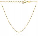 Lovrin Női nyaklánc 585 aranyból, gyémántcsiszolású gömbökkel, 45 cm-es ajándék (lovrin85646)