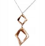 Lovrin Ezüst nyaklánc 925 aranyozott, geometrikus rombusz medállal, ajándékba (Lovrin108391)