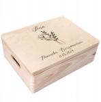 Creative Deco Kommuniói doboz gravírozással, ajándék borítékokhoz, emlékekhez, bibliákhoz, nyomtatott mintával, 40x30 cm (JANCDSD140CUSTOMCOMCONFFLOWERMINFBM)