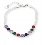  Női karkötő, ezüst színű, sebészeti acélból, színes Akada (99040)