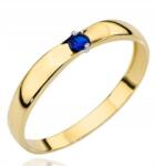Lovrin Arany gyűrű 585 klasszikus zafírkék színű cirkónia kővel