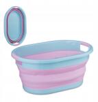 Relaxdays Szabadonálló szennyestartó kosár Relaxdays 22lkék rózsaszín összecsukható (10047227)