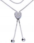 Lovrin Ezüst nyaklánc 925 szív alakú cirkónia kövekkel 6, 57g elegáns divatos minta (Lovrin 52898)