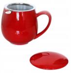 Cup&You Csillogó piros bögre teafőzővel és fedéllel teáskészlet (prezent podarunek gift podziękowanie upominek)