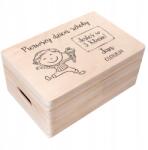 Creative Deco Ajándékdoboz az első iskolai napra, emlékeknek, gravírozott, 30x20 cm (JANCDSD130CUSTOMSCHOOLDAYBOYFBM)