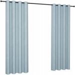 NOW-ART Matt bársony függöny, sima, 140x240 cm, kész függöny nappaliba, karikás (Welur 240 błękitna)