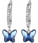  Sellot Fülbevaló 925-ÖS Ezüst Pillangó Kristályok (SEES6888WB)
