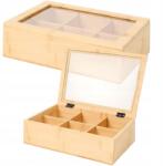 Zd trading Fa Teásdoboz Teatartó Tároló Doboz Szervező Tea Bambusz (2553999BAMBUS)