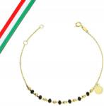 Lovrin Arany karkötő 585 áttört rozetta ónix golyókkal, ideális ajándék, divatos (60823921)