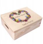 Creative Deco Gravírozott doboz ajándék születésnapra, névnapra, anyák napjára, emlékbe 40x30 (JANCDSD140CUSTOMMDAYFLOWER1FBM)