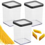 Rotho 3 Darabos Rotho Tészta- És Liszttartó Szett, 1 Literes, Grafit Színű, Loft (5906574623223)