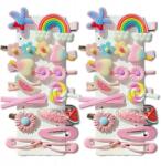 EdiBazzar 28 darabos rózsaszín hajcsat szett gyerekeknek, ajándék (Zestaw dziecięcych spinek spineczki 28 szt)