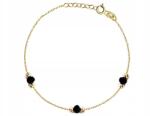 Lovrin Arany karkötő 585 fekete kövekkel és golyókkal, női, ajándékba, 14 karátos (Lovrin 64657)