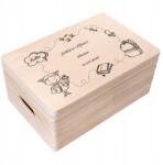 Creative Deco Fa emlékdoboz iskolai emlékekhez, gyermeknek, gravírozással, 30x20 cm (JANCDSD130CUSTOMSCHOOLGIRLBASICFBM)