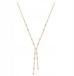 Lovrin 585-ös arany horgony láncos nyaklánc nyakkendő formában, 3 színű golyókkal (61114729)